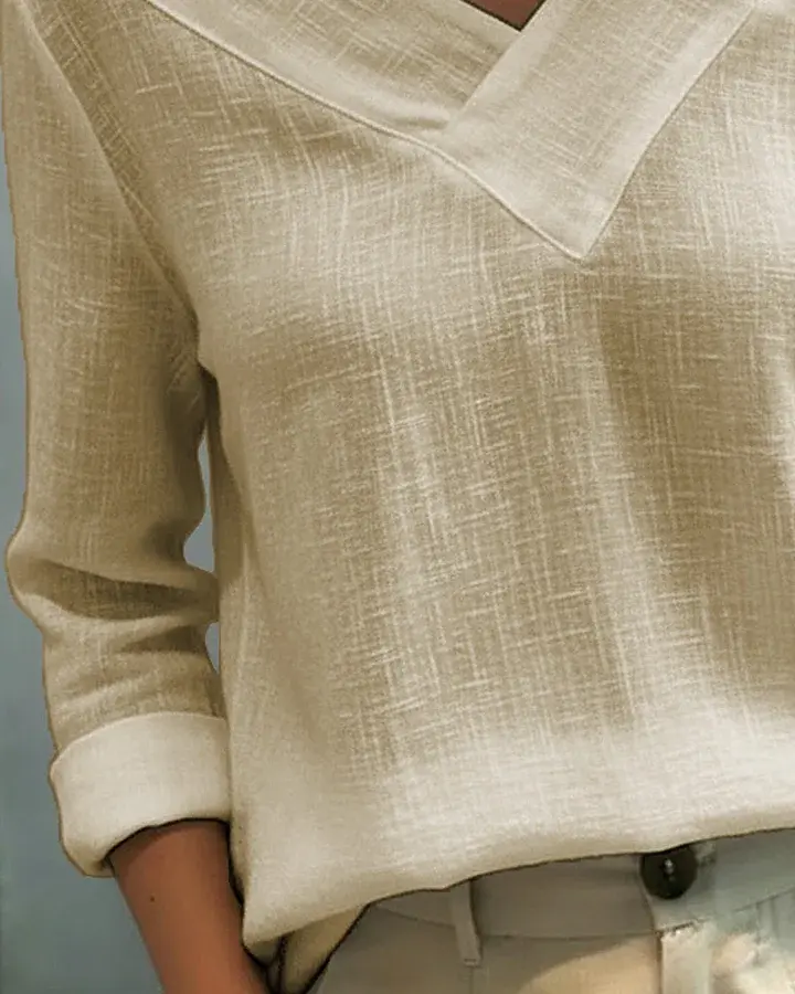Calira - Schulterfreies Soft-Touch-Top mit V-Ausschnitt