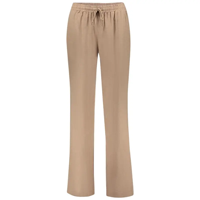 Camelbruine linnen pantalon 61374