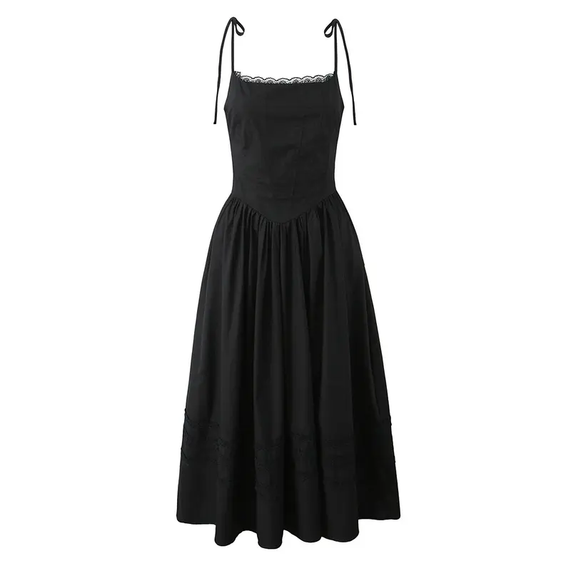 Camisolejurk met vetersluiting