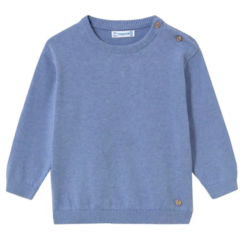 Capriblauwe basic katoenen sweater 303