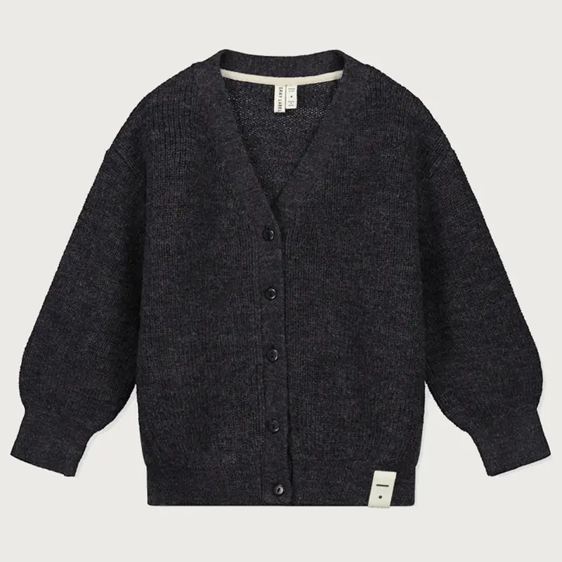 Cardigan Knitted Black Melange