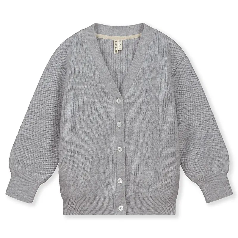 Cardigan Knitted Grey Melange