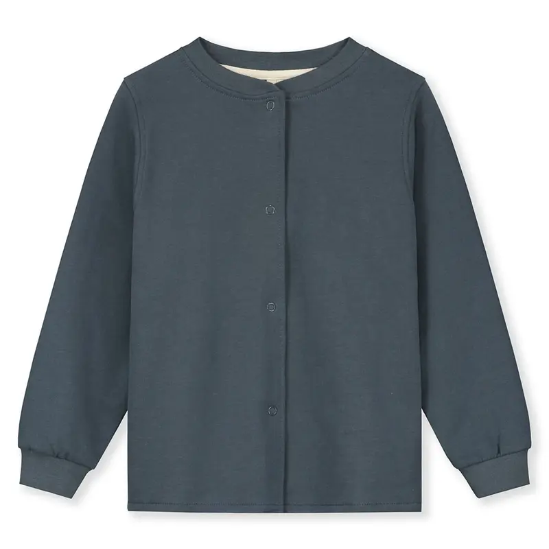Cardigan Round Neck Blue Grey