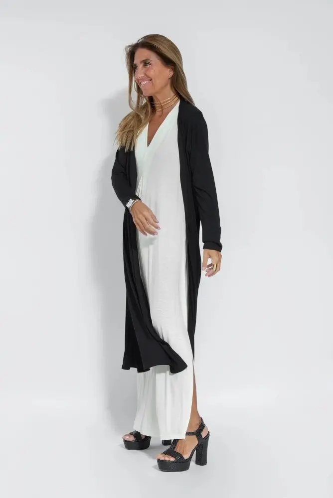 Carmela | Damen Langes Kleid Strickjacke Set Elegant