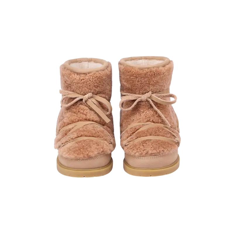 Cassia Boots | Beige Curly Sheep Wool