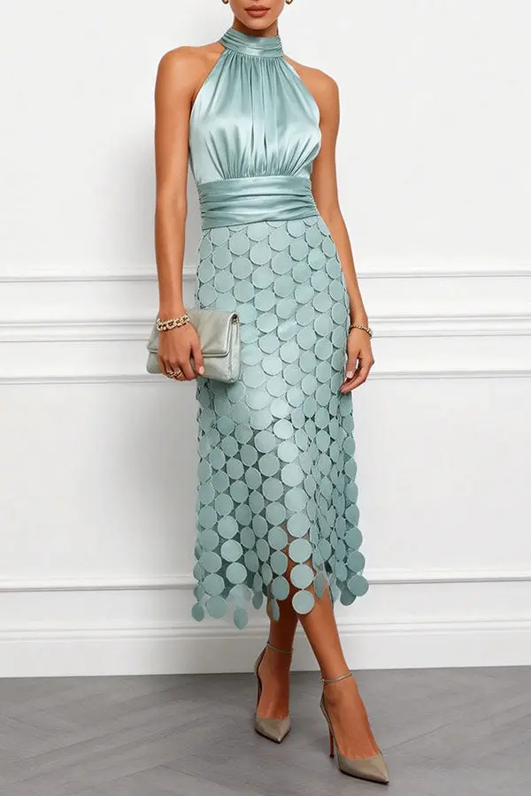Céline | Halterneck Midi Kleid