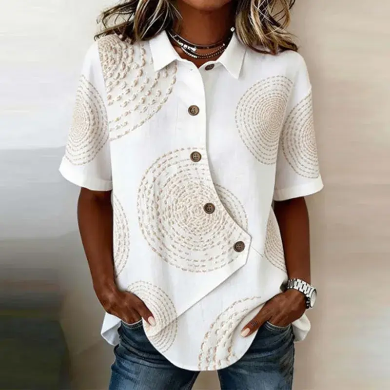 Celisse™ Bluse Mit Asymmetrischem Schnitt Und Knopfleiste