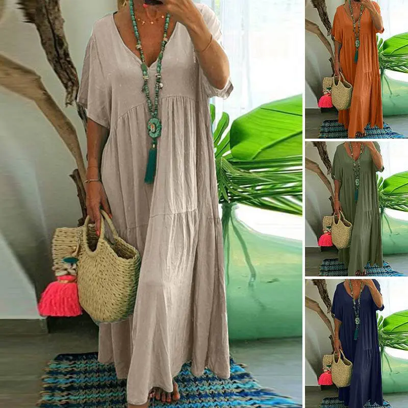 Cenelle | Bodenlanges Freizeitkleid mit weichem Fall