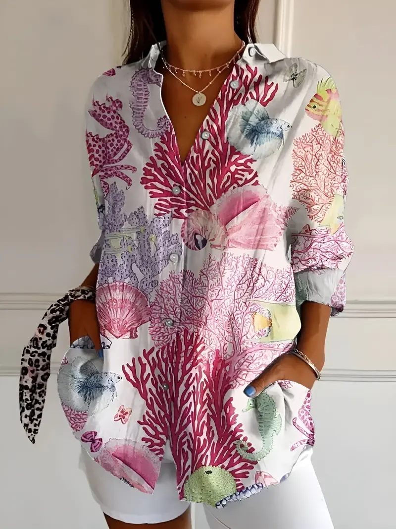 Cerelia™ - Stilvolle Bluse mit Blumenmuster