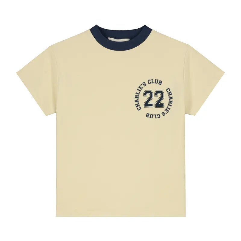 Charlie Petite | Luc T-Shirt | Cream/Navy