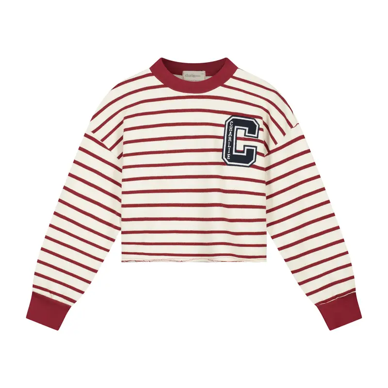 Charlie Petite | Lux Sweater | Stripes Bordeaux/Ecru