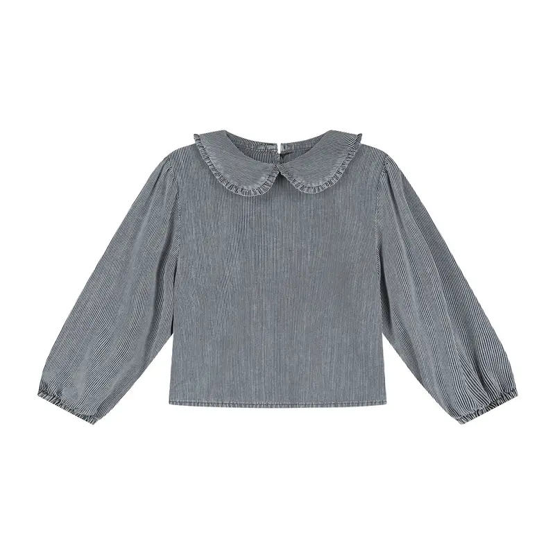 Charlie Petite | Nila Blouse | Blue/White Stripes