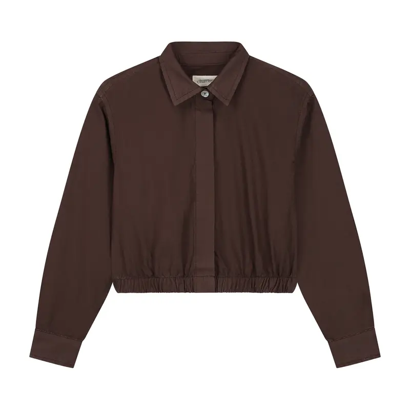 Charlie Petite | Odile blouse | Dark Brown