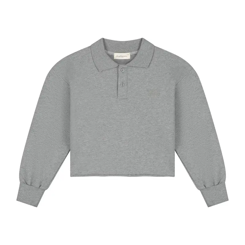 Charlie Petite | Pixie Polo Sweater | Grey Melange