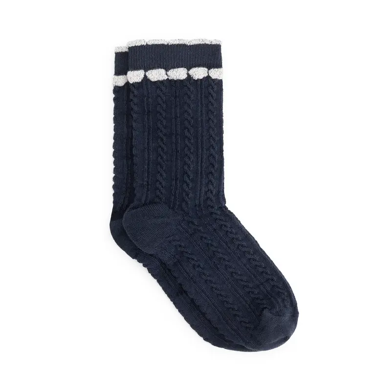 Charlie Petite | Pixie Socks | Navy with Ecru