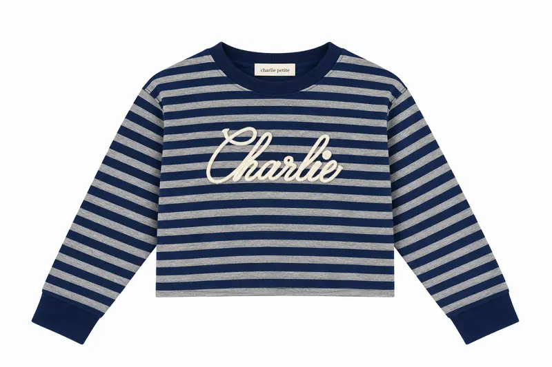 Charlie Petite | Su Longsleeve | Stripes Grey/Navy