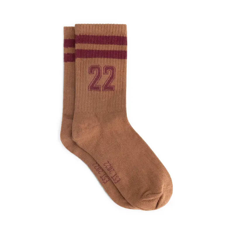 Charlie Petite | Sunny Socks | Brown with Bordeaux
