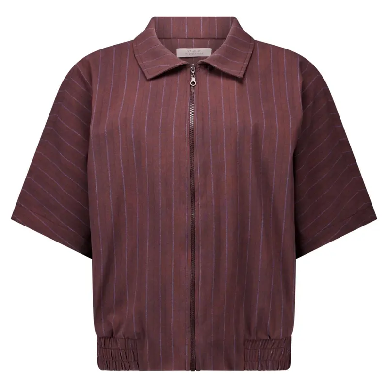 Chestnut met espresso jacket Marcella Stripe
