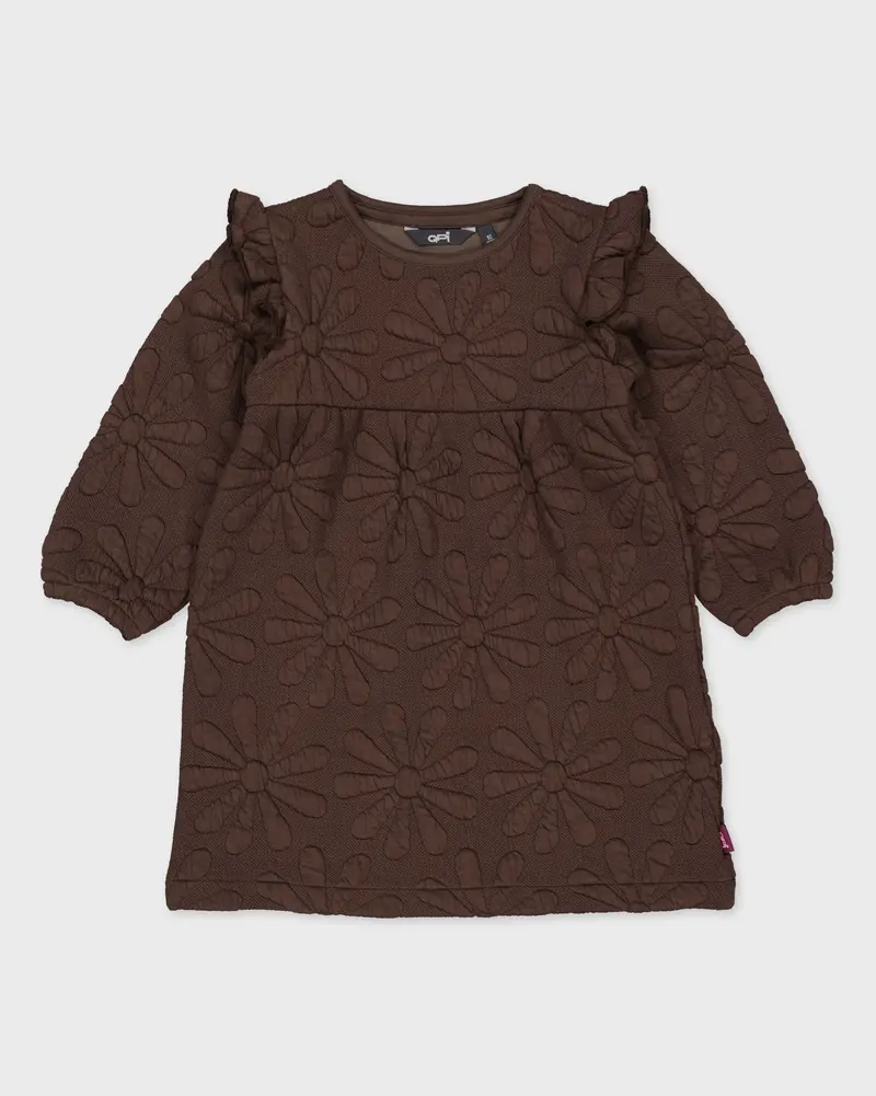 Chocoladebruine jurk met ruches | Brown