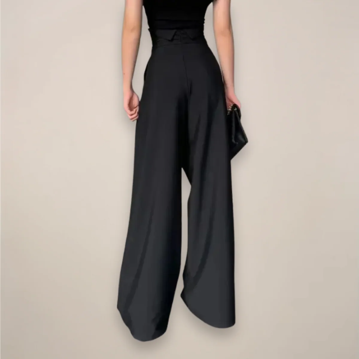 Christa | Damen Hochtaillierte Weite Hose