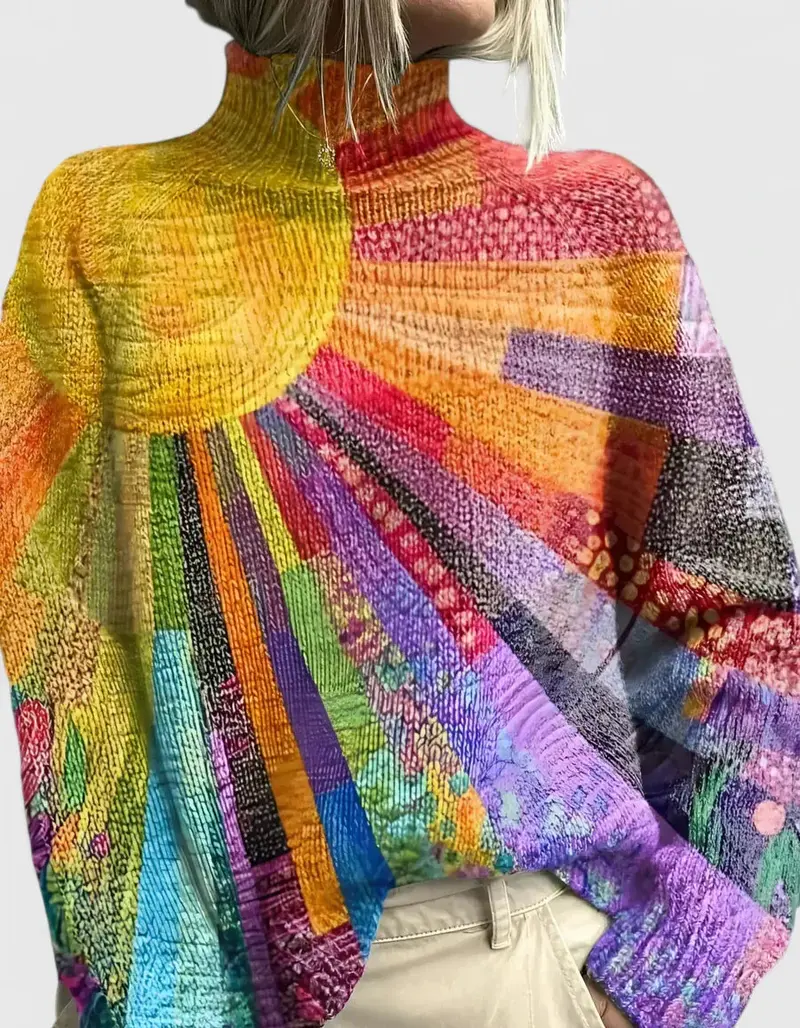 Clara | Farbenfroher Und Gemütlicher Rollkragenpullover