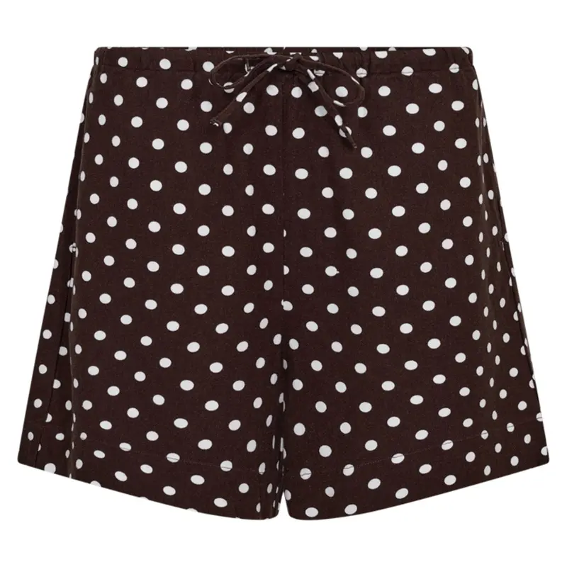 Coffee Bean met brilliant white geprinte short Lavisco