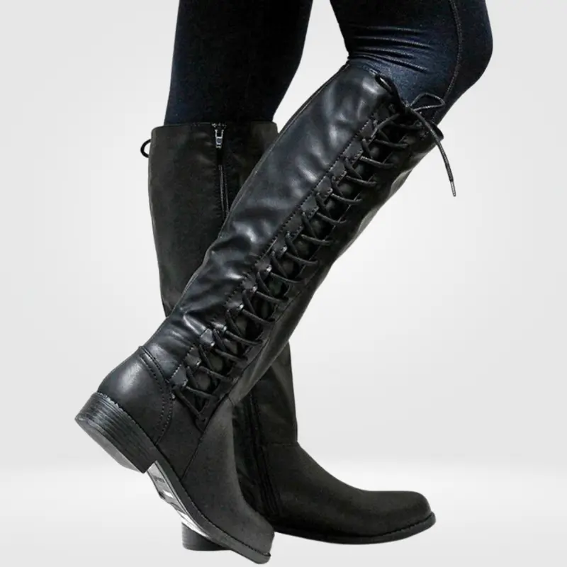 Cornelia | Damen Blockabsatz Kniehohe Stiefel