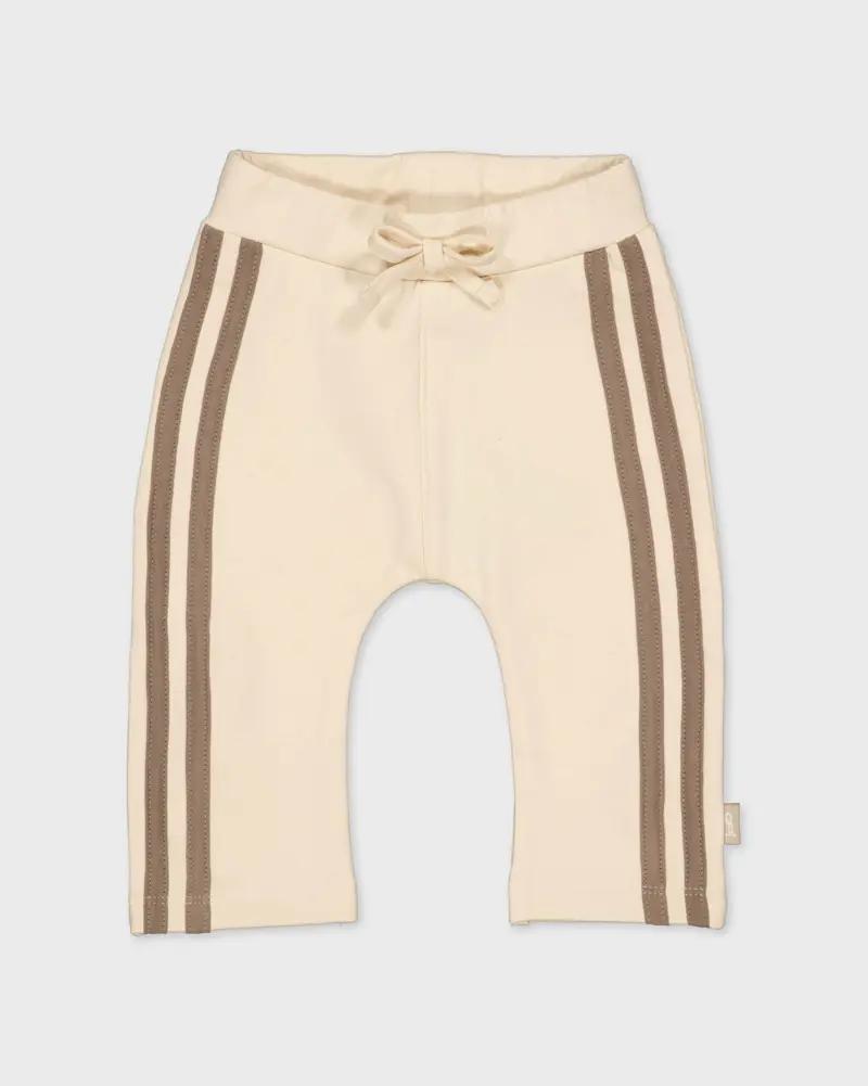 Crèmekleurige broek met strepen | Cream