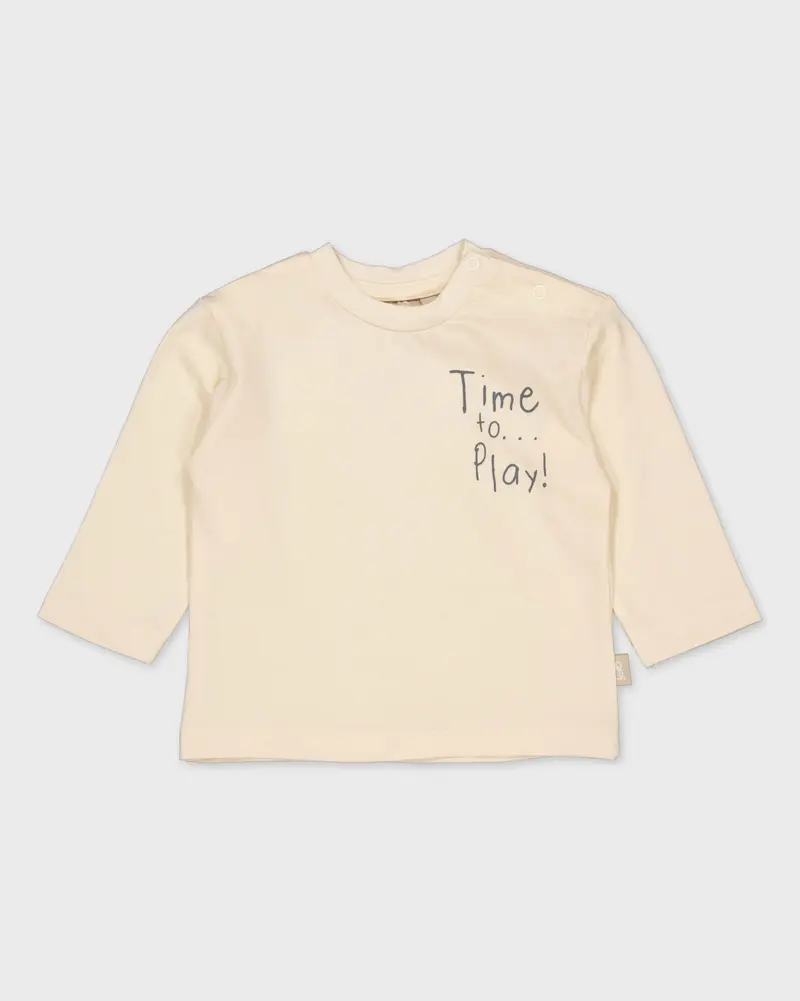 Crèmekleurige longsleeve met tekst | Cream