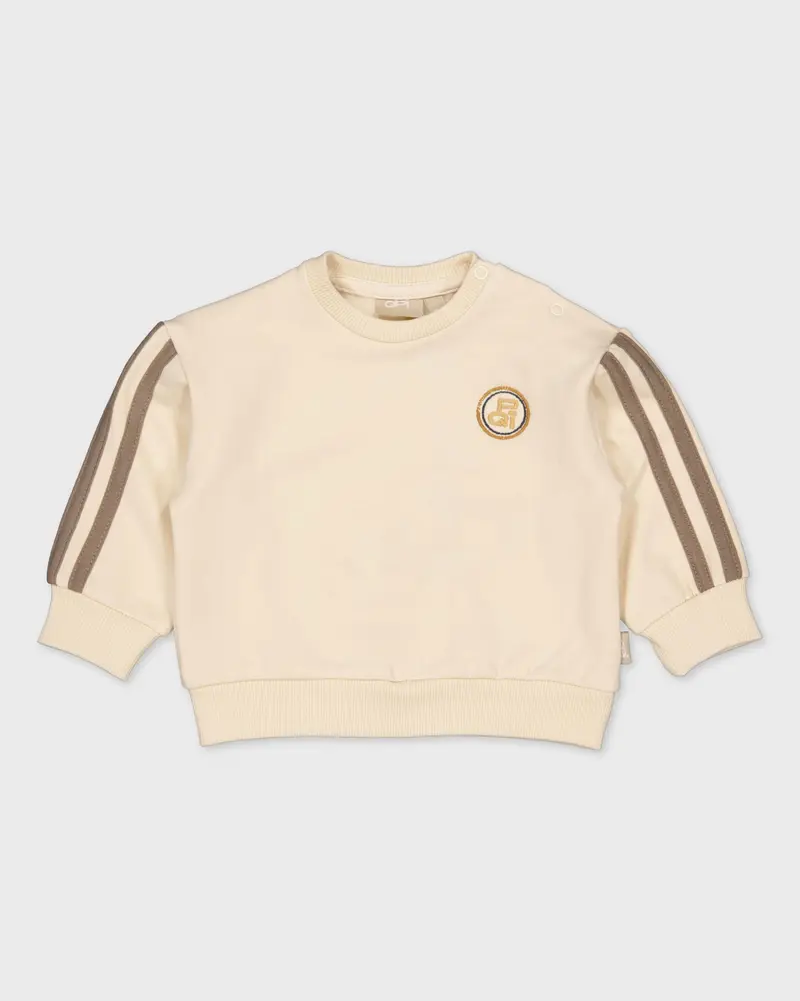 Crèmekleurige sweater met strepen | Cream