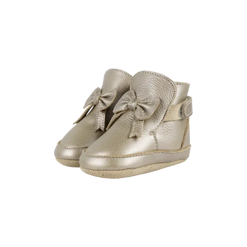 Cubow Booties | Champagne Metallic Leather
