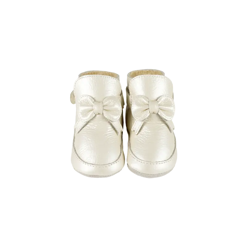 Cubow Booties | Off White Metallic Leather