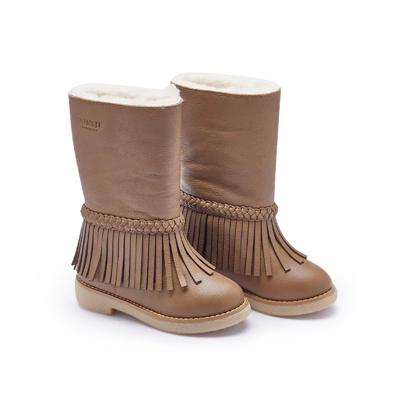 Daffy Boots | Lavender Brown Leather