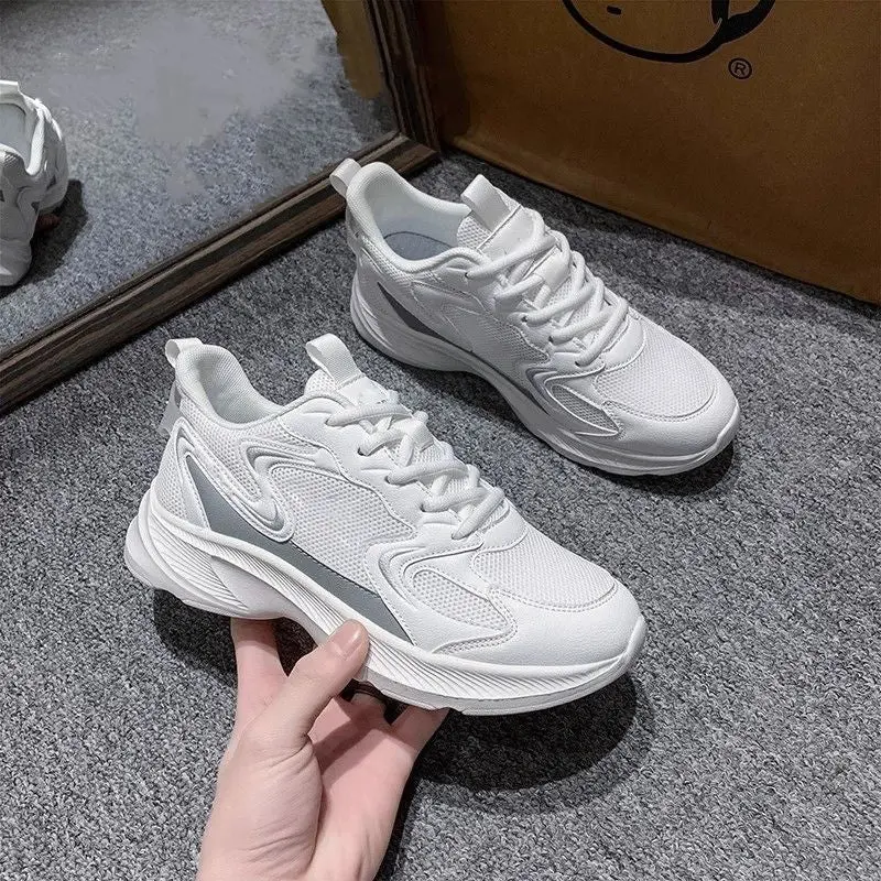 Damen Chunky Schnür-Sneaker mit Mesh-Einsätzen