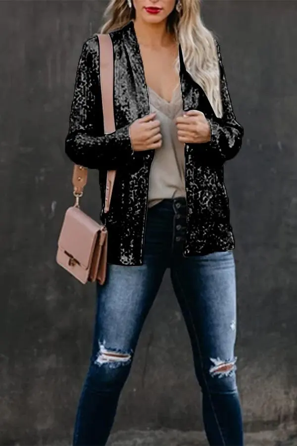 Damen Glänzend Leicht Blazer | Stilvoll