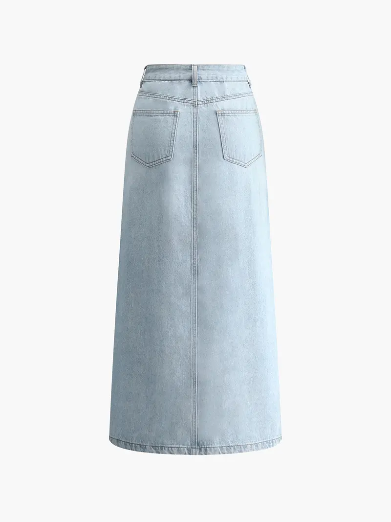 Damen Hoher Taille Jeansrock