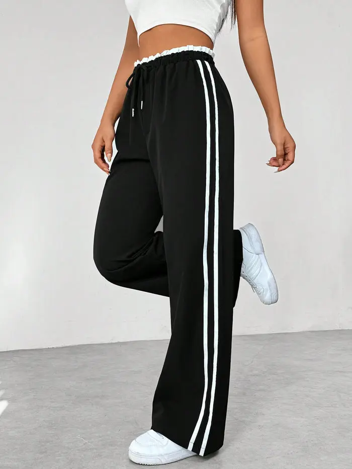 Damen Hose mit Seitenstreifen und elastischem Bund