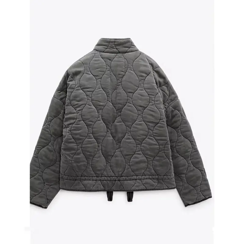 Damen Kurze Steppjacke mit Reißverschluss