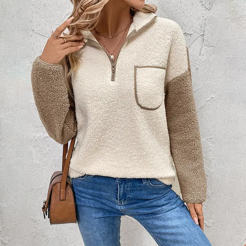 Damen Langarm-Pullover mit Taschen