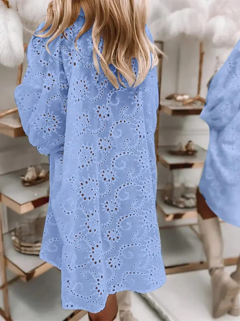 Damen Oversize Geknöpft Sommer Bluse