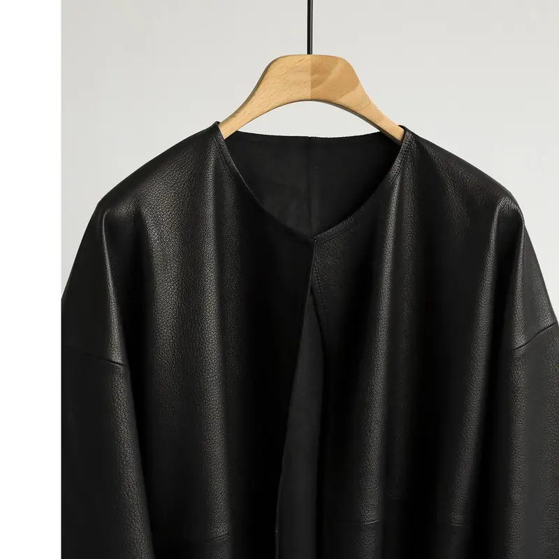 Damen Oversized Lederjacke Nord Taschen