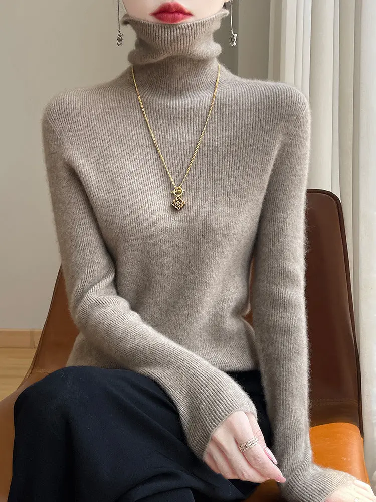 Damen Slim Fit Rollkragenpullover
