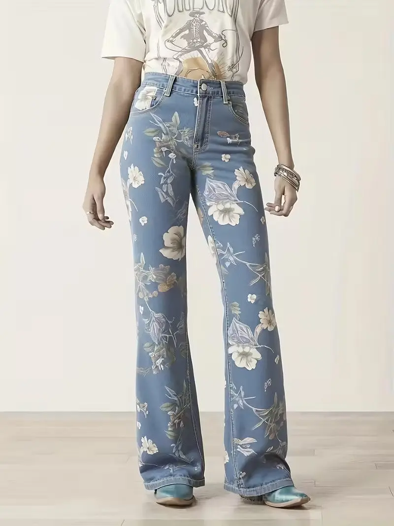 Damenhose mit Blumenmuster