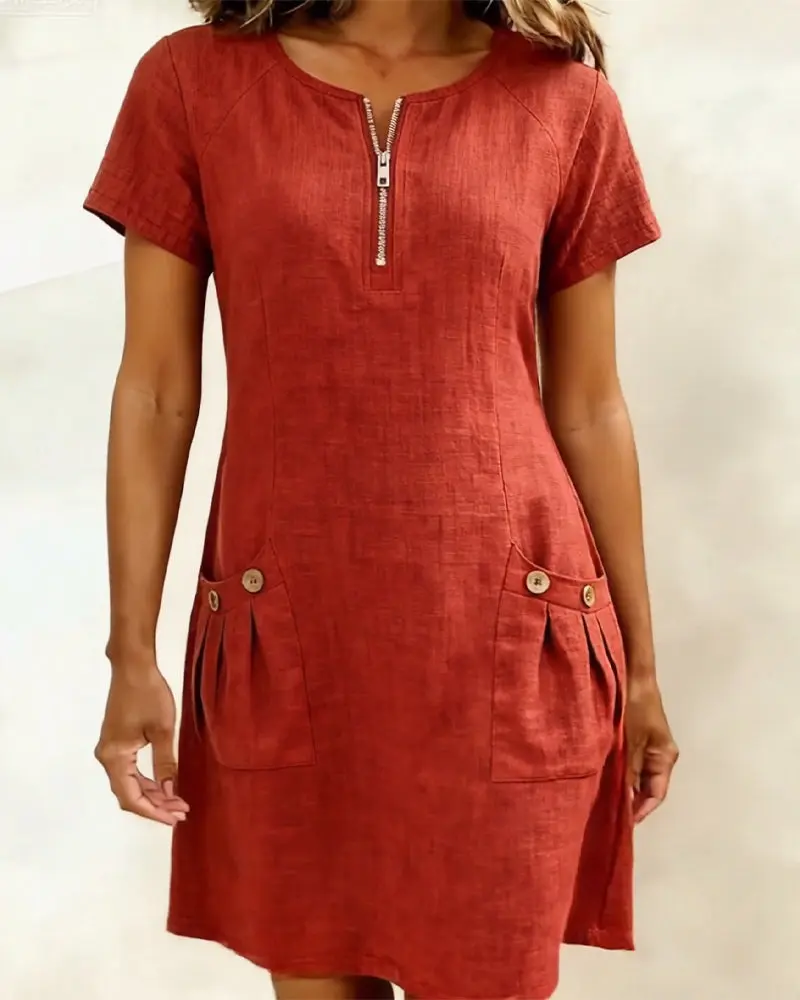 Dariae - A-Linien-Kleid aus Leinenmix