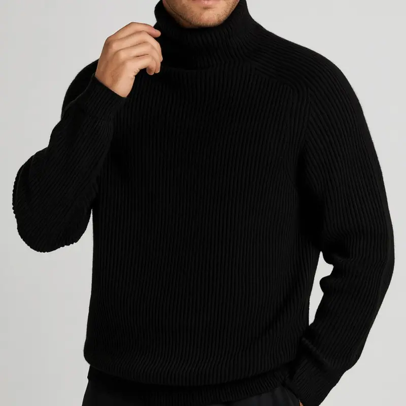 David | Herren Gerippter Warmer Rollkragenpullover