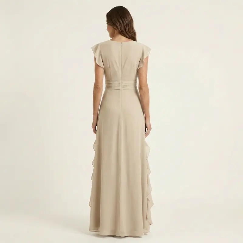 Delyth - Elegantes Rüschen-Maxikleid