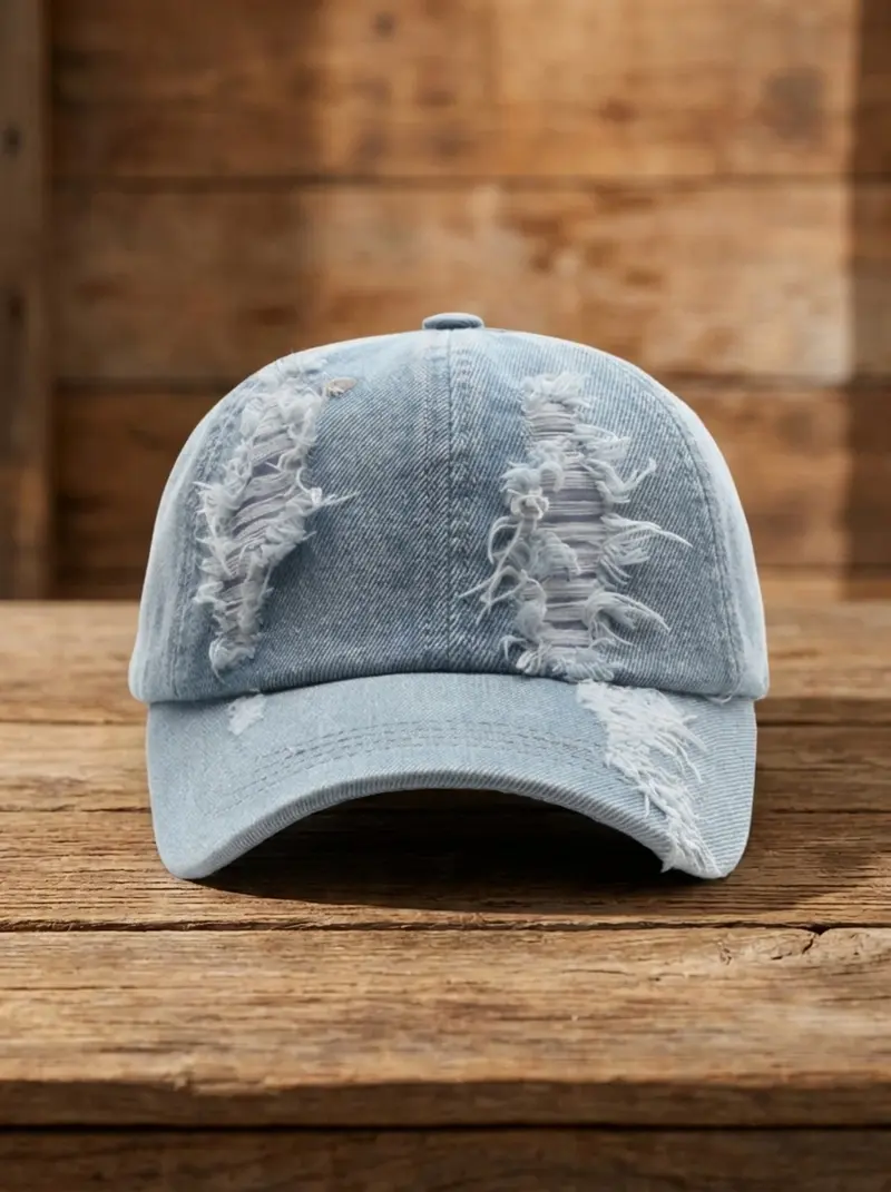 Denim Sonnenhut mit verstellbarem Riemen