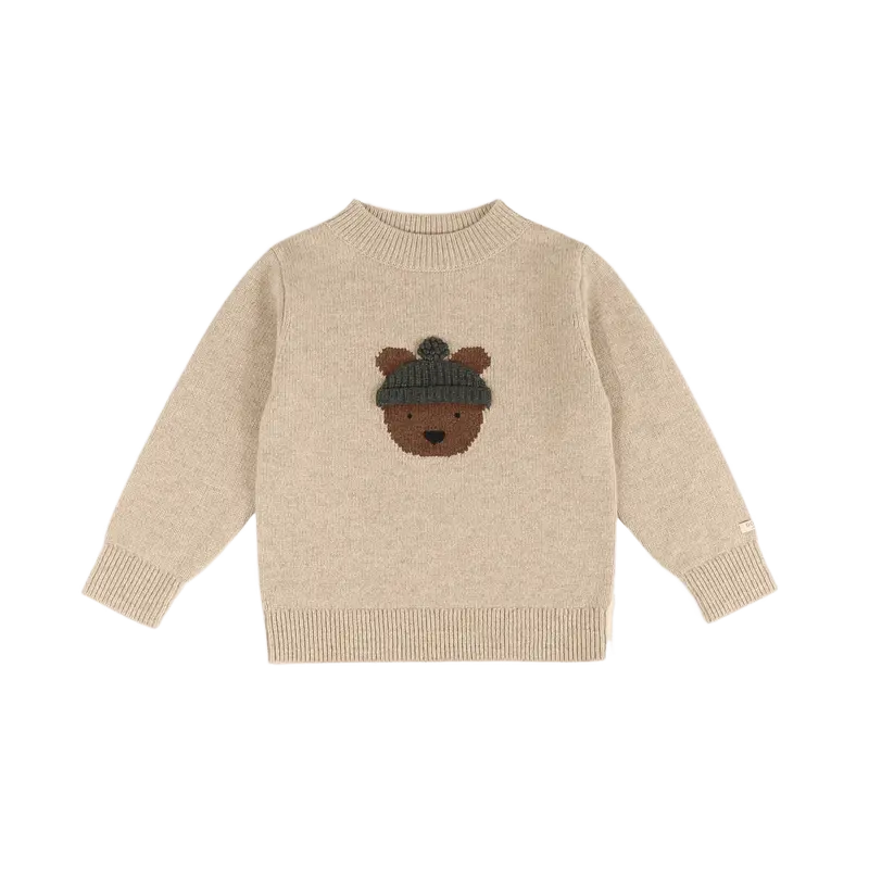 Denn Merino Wool Sweater | Bear | Biscotti Melange