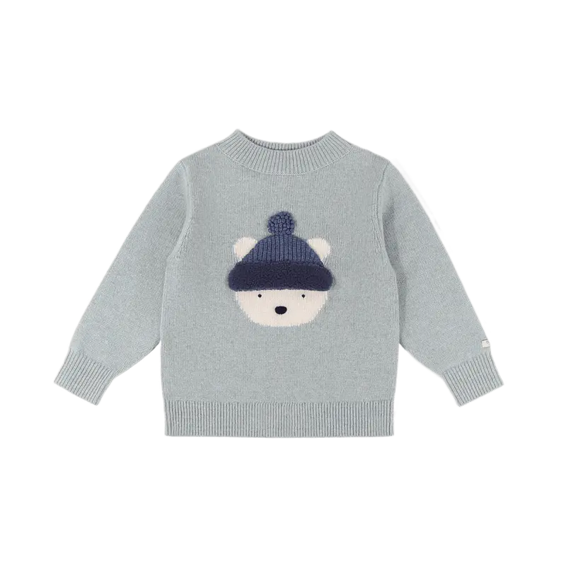 Denn Merino Wool Sweater | Polar Bear | Cloud Blue Melange