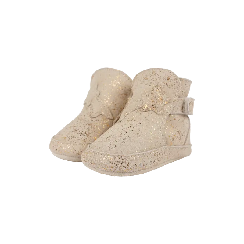 Diena Booties | Shooting Star | Cream Metallic Suede